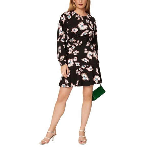 Tanya Taylor Black Floral Noemie Mini Dress 14 - Picture 1 of 5